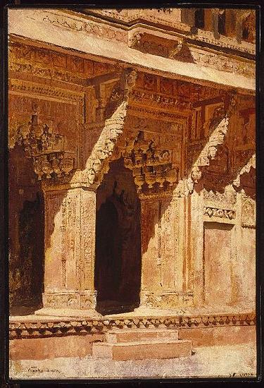 Edwin Lord Weeks Curiously Wrought Red Sandstone Arches Fort Agra India Germany oil painting art